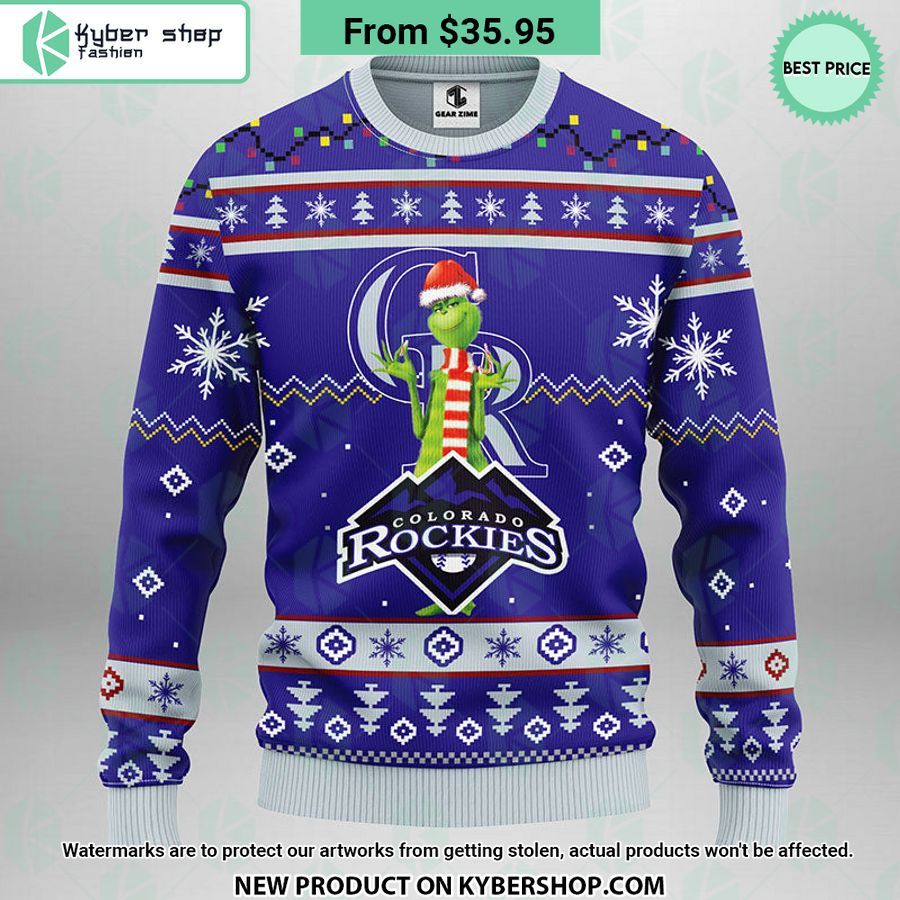 Colorado Rockies Grinch Ugly Christmas Sweater