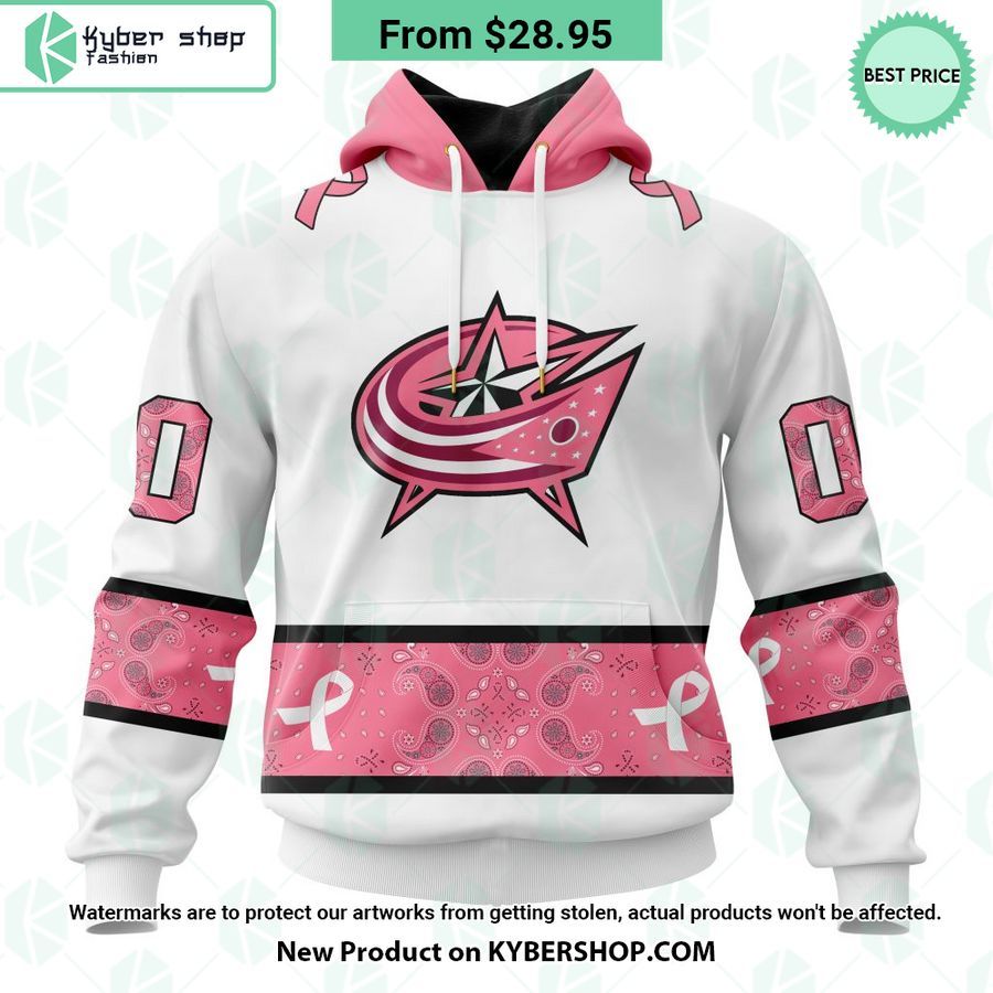 Columbus Blue Jackets In October We Wear Pink Breast Cancer Shirt