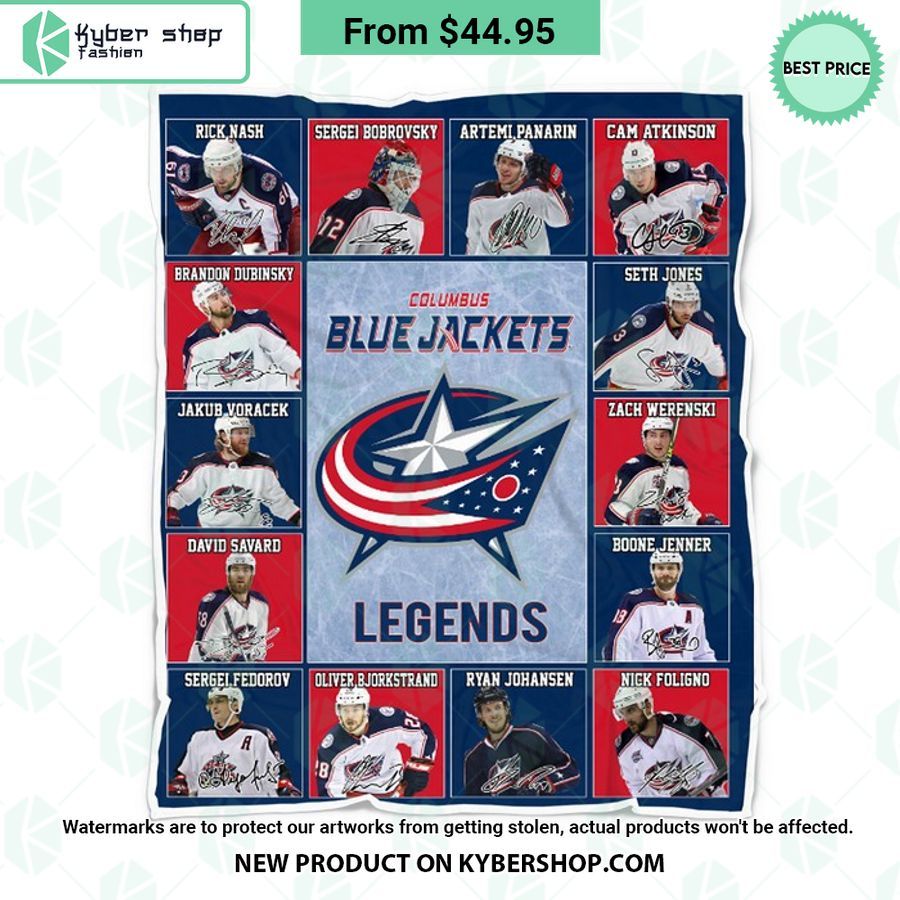 Columbus Blue Jackets Legends Fleece Blanket