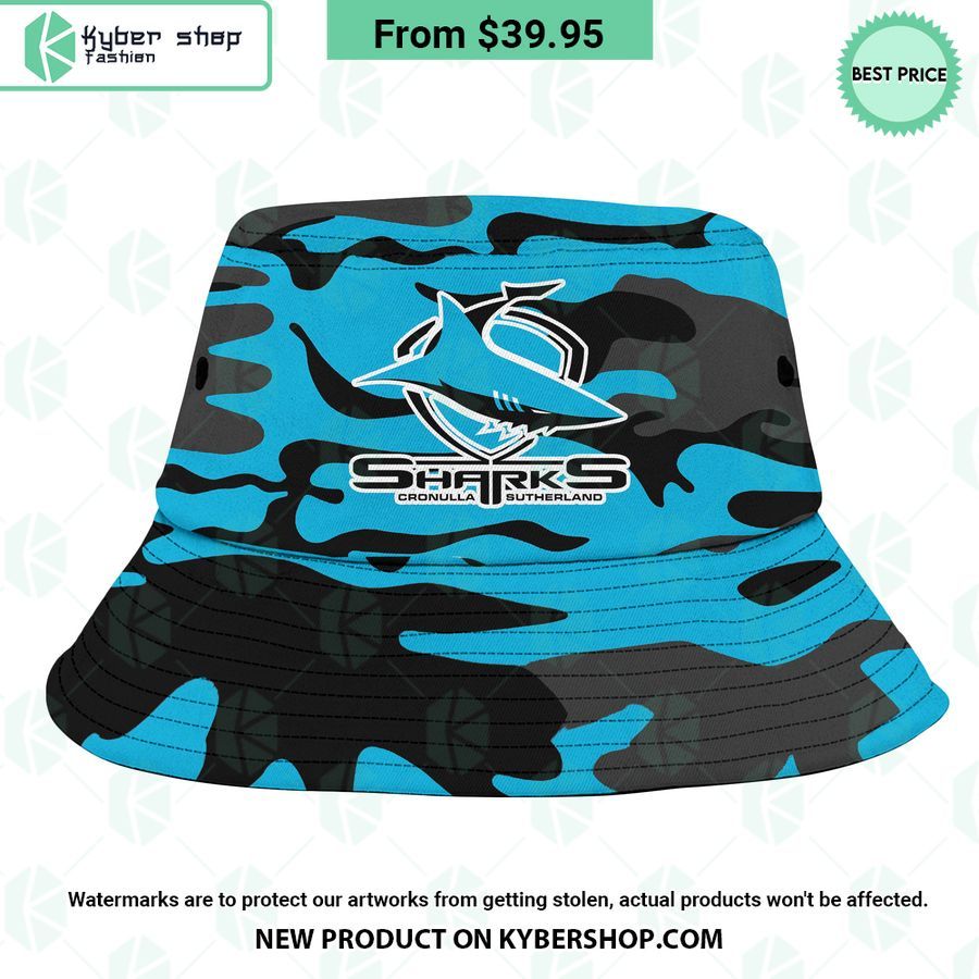 Cronulla Sutherland Sharks Camo Bucket Hat