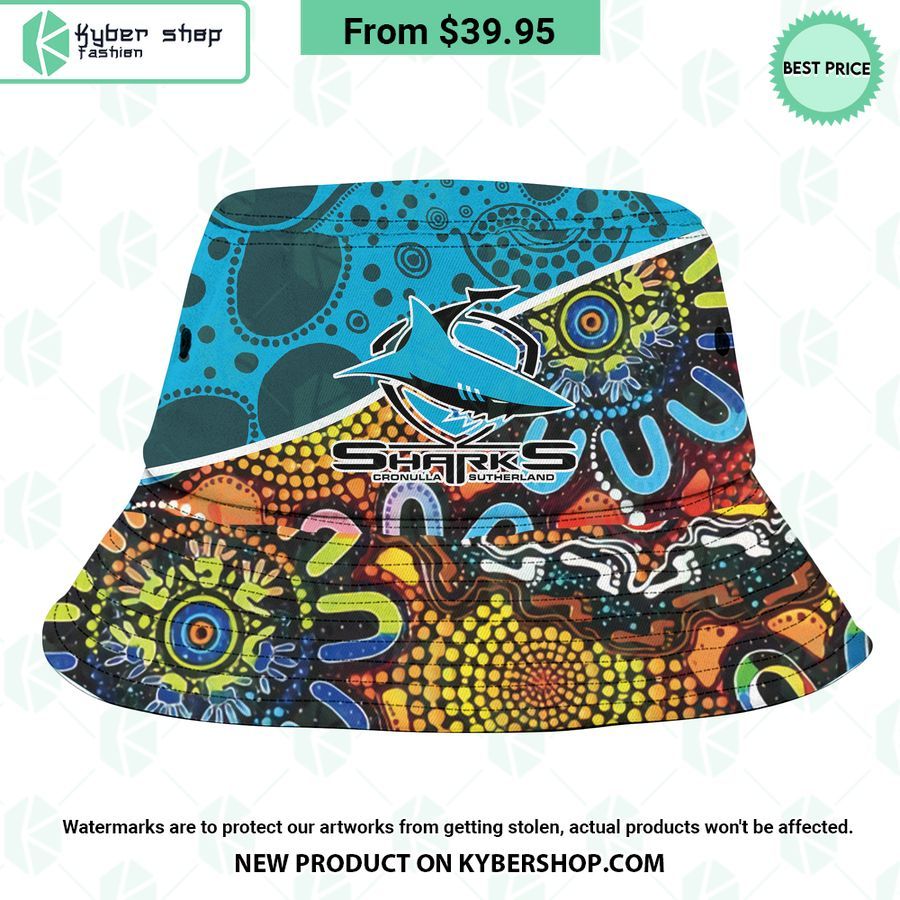 Cronulla Sutherland Sharks Indigenous Pattern Bucket Hat