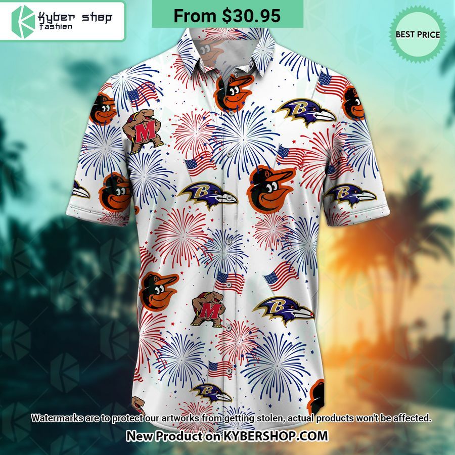 Baltimore Sports team Happy 4th Of July Hawaiian Shirt