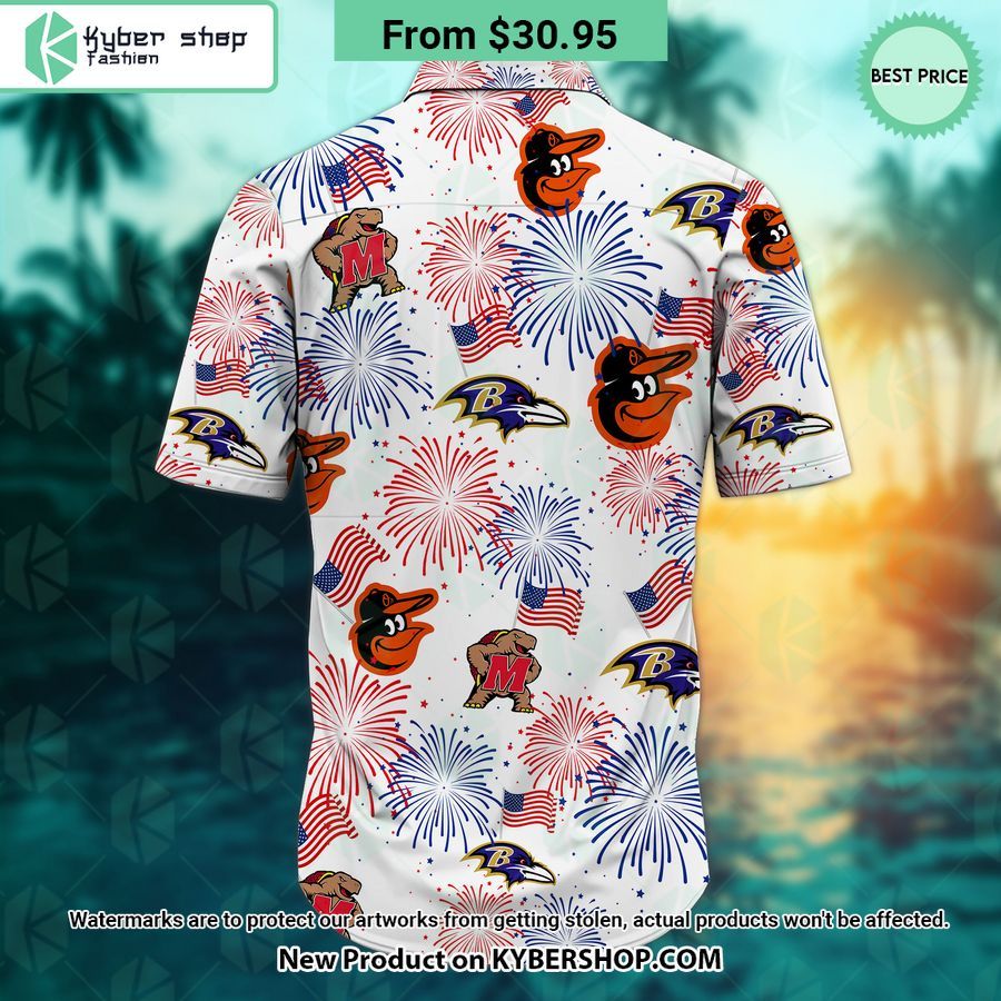 Baltimore Sports team Happy 4th Of July Hawaiian Shirt