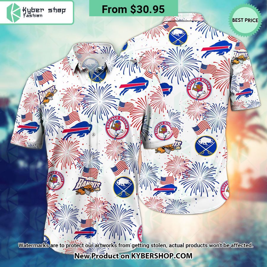 Custom Buffalo Sports team Happy 4th Of July Hawaiian Shirt