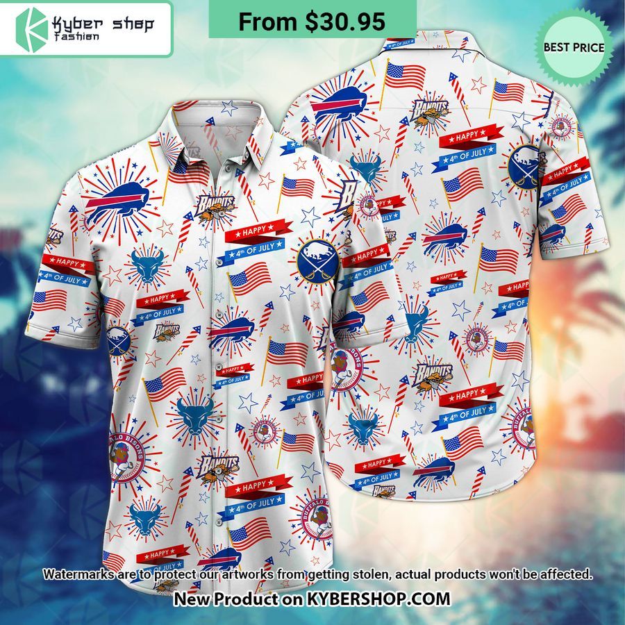 Custom Buffalo Sports team Happy 4th Of July Hawaiian Shirt
