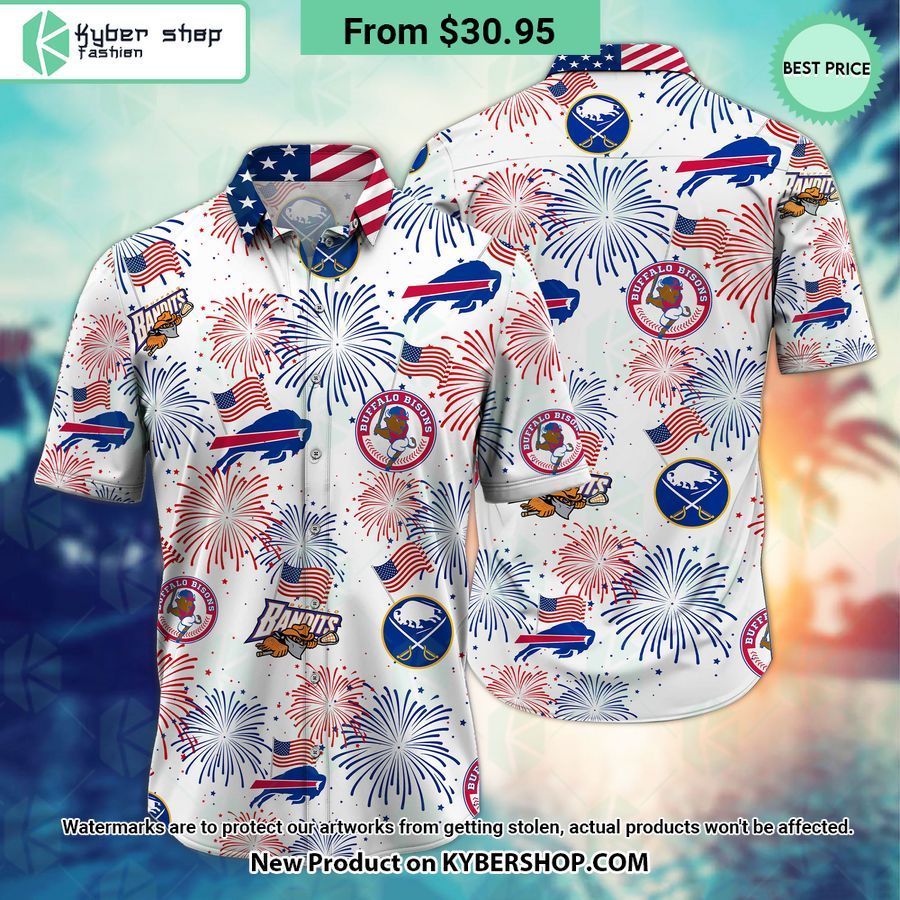 Custom Buffalo Sports team Happy 4th Of July Hawaiian Shirt