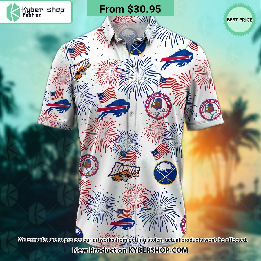 Custom Buffalo Sports team Happy 4th Of July Hawaiian Shirt
