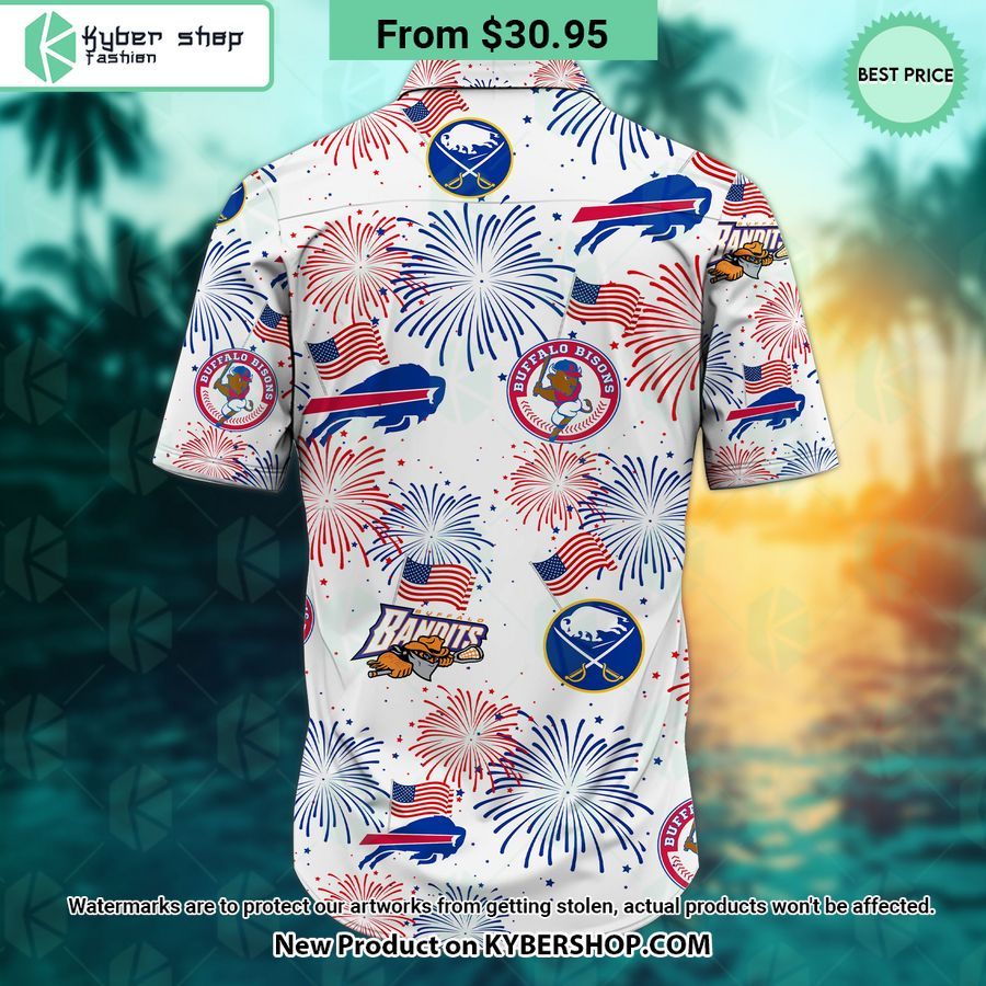 Custom Buffalo Sports team Happy 4th Of July Hawaiian Shirt