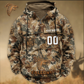 Atlanta Falcons Custom Name Number Camo Huntin' 3D Cargo Hoodie