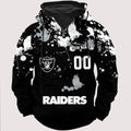 Personalized Las Vegas Raider Paint-Splatter Custom Name Number 3D Cargo Hoodie