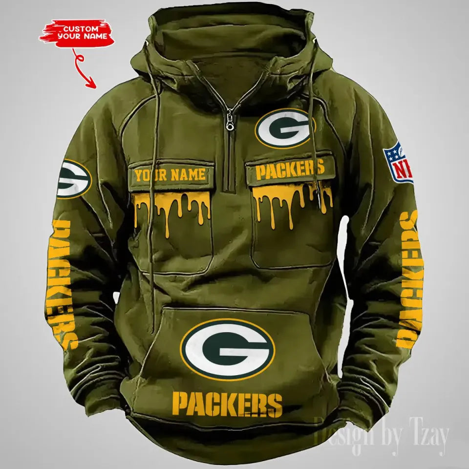 Green Bay Packers Vintage Cargo Hoodies, Fan Gift