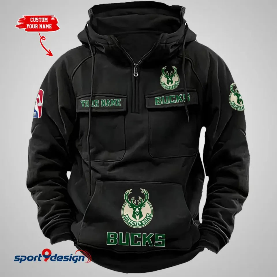 Milwaukee Bucks Custom Vintage Cargo Hoodies, Fan Gift