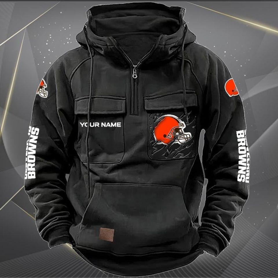 Cleveland Browns Custom Vintage Cargo Hoodies, Fan Gift