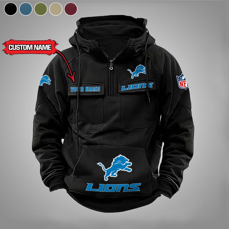 Detroit Lions Vintage Cargo Hoodies, Fan Gift