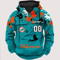 Personalized Miami Dolphins Paint-Splatter Custom Name Number 3D Cargo Hoodie