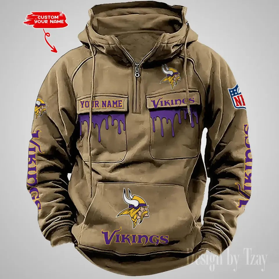 Minnesota Vikings Vintage Cargo Hoodies, Fan Gift
