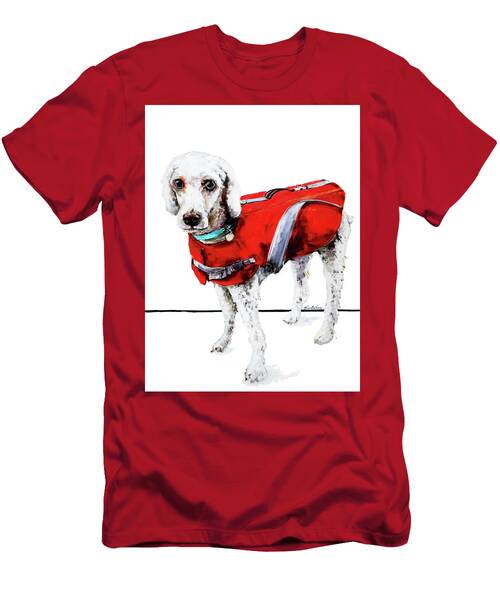 Cute Dog In Doggie Life Preserver T-Shirt