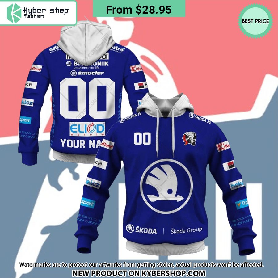 Czech Extraliga HC Skoda Plzen Jersey Style CUSTOM Hoodie
