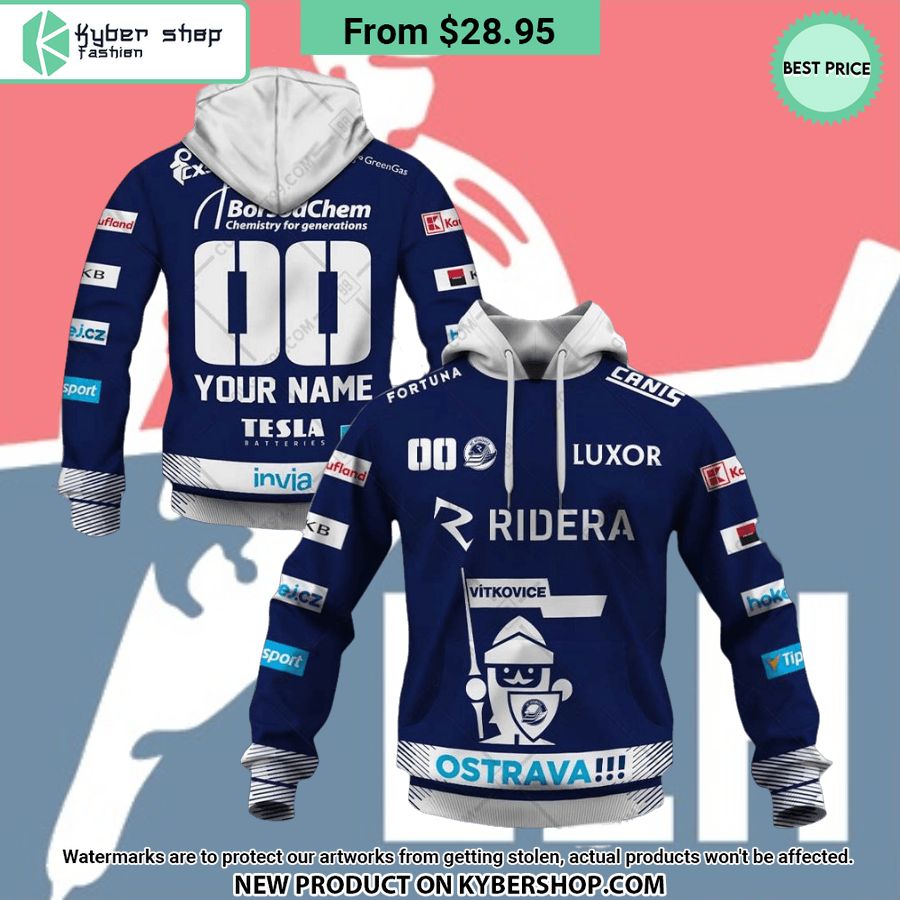Czech Extraliga HC Vitkovice Ridera Jersey Style CUSTOM Hoodie