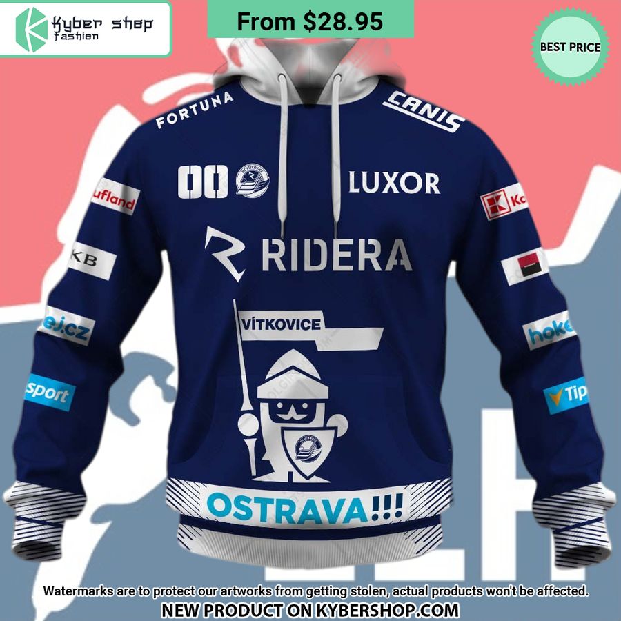 Czech Extraliga HC Vitkovice Ridera Jersey Style CUSTOM Hoodie