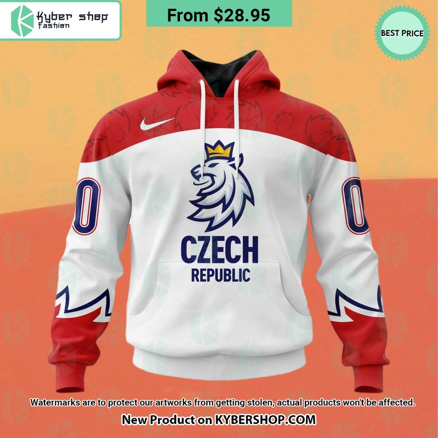 Czech National Ice Hockey White Hoodie, Shirt