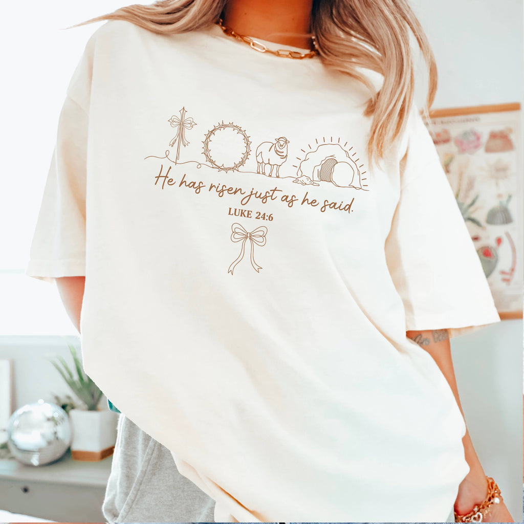 He Is Risen  Easter T-Shirt | Comfort Color