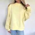 Butter Yellow Oversized Fleece Mockneck