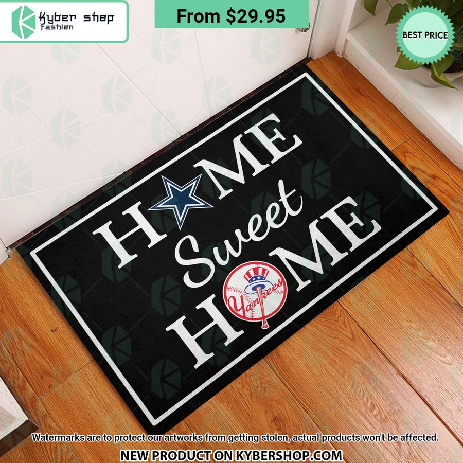 Dallas Cowboys New York Yankees Home Sweet Home Doormat