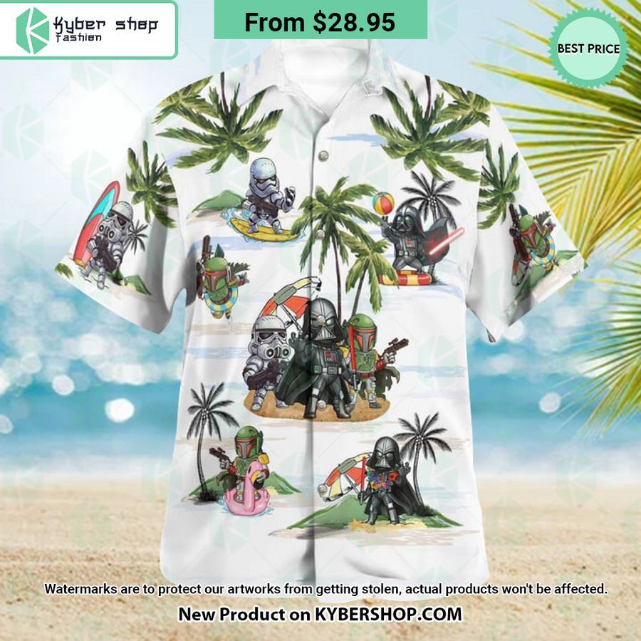 Darth Vader Boba Fett Stormtrooper Summer Time Hawaiian Shirt Shorts