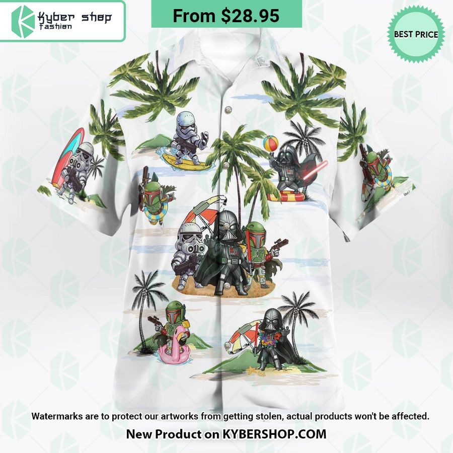 Darth Vader Boba Fett Stormtrooper Summer Time Hawaiian Shirt Shorts