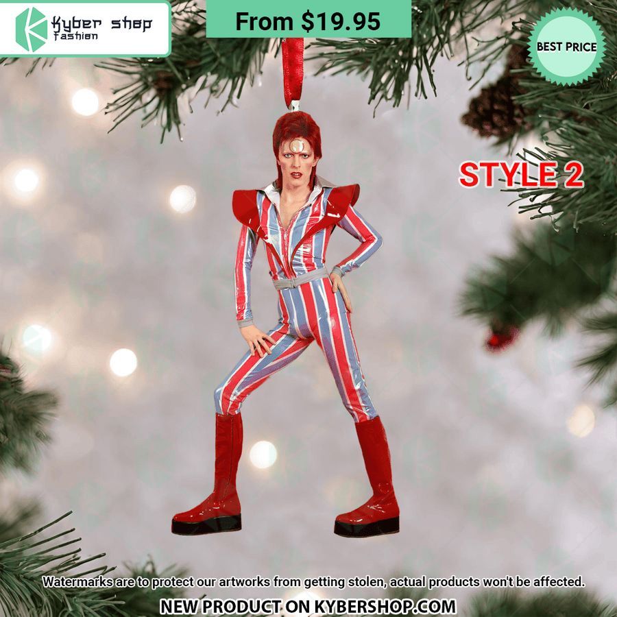 David Bowie Christmas Ornament