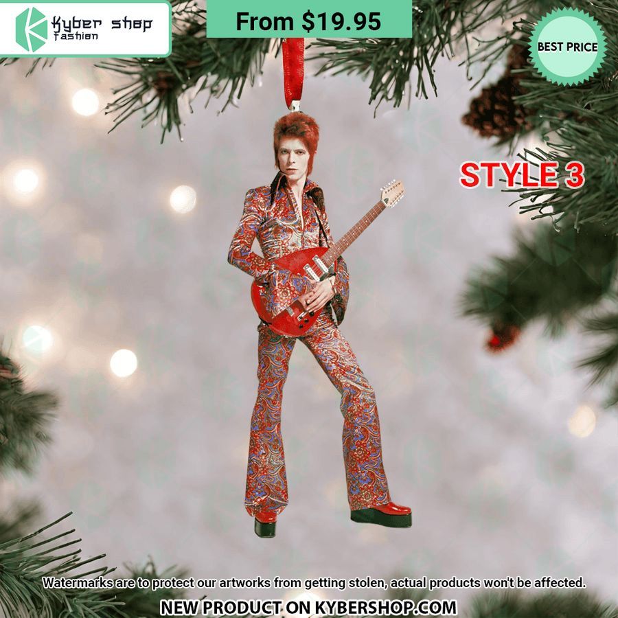 David Bowie Christmas Ornament