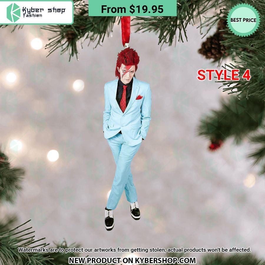 David Bowie Christmas Ornament