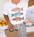 Colorful Sardines Fish Graphic Tee | Summer Tee