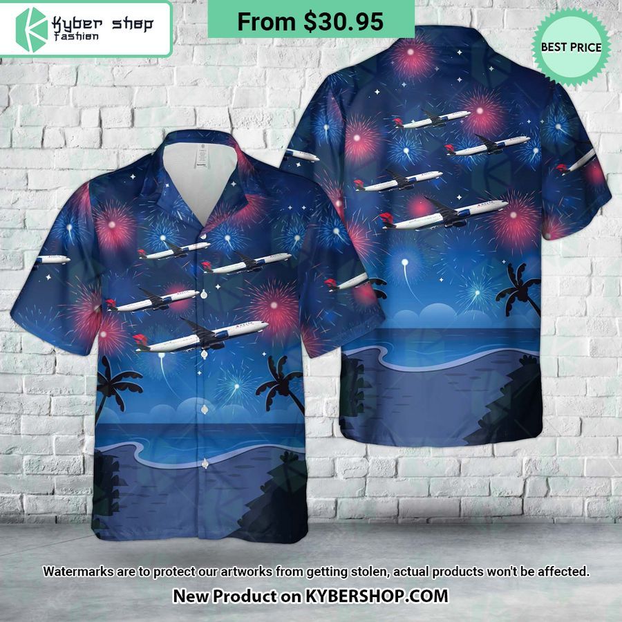 Delta Air Lines Airbus A330-941N 4th Of July Hawaiian Shirt