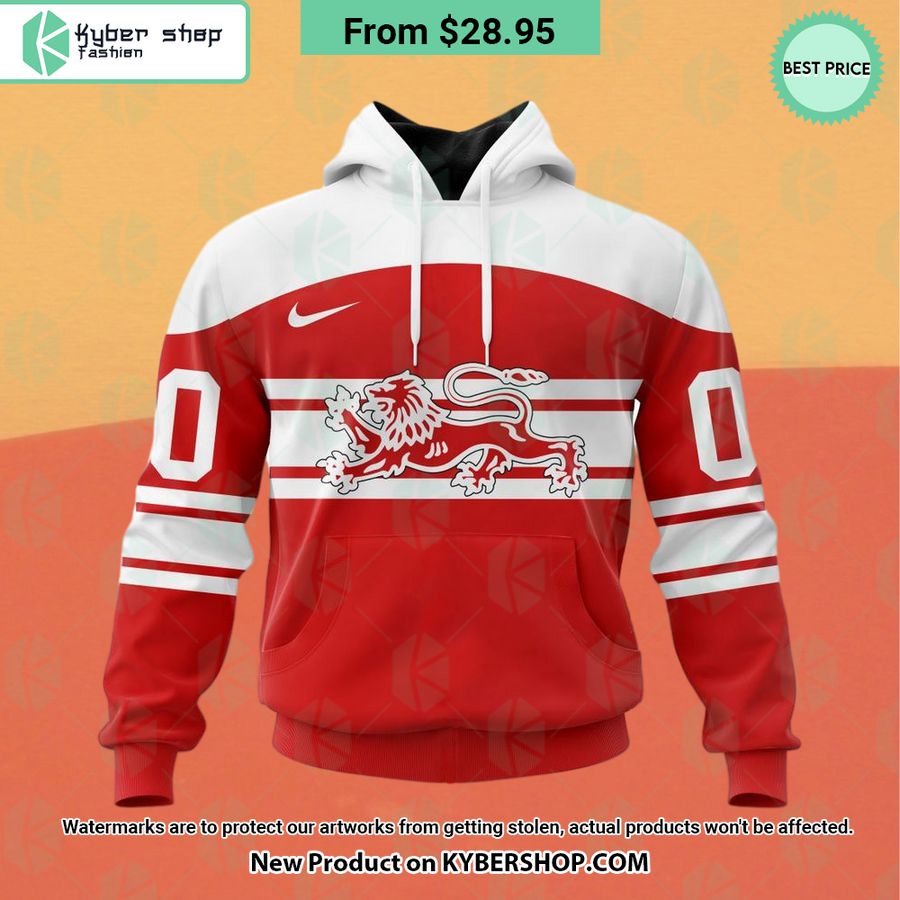 Denmark National Ice Hockey Red Hoodie, Shirt