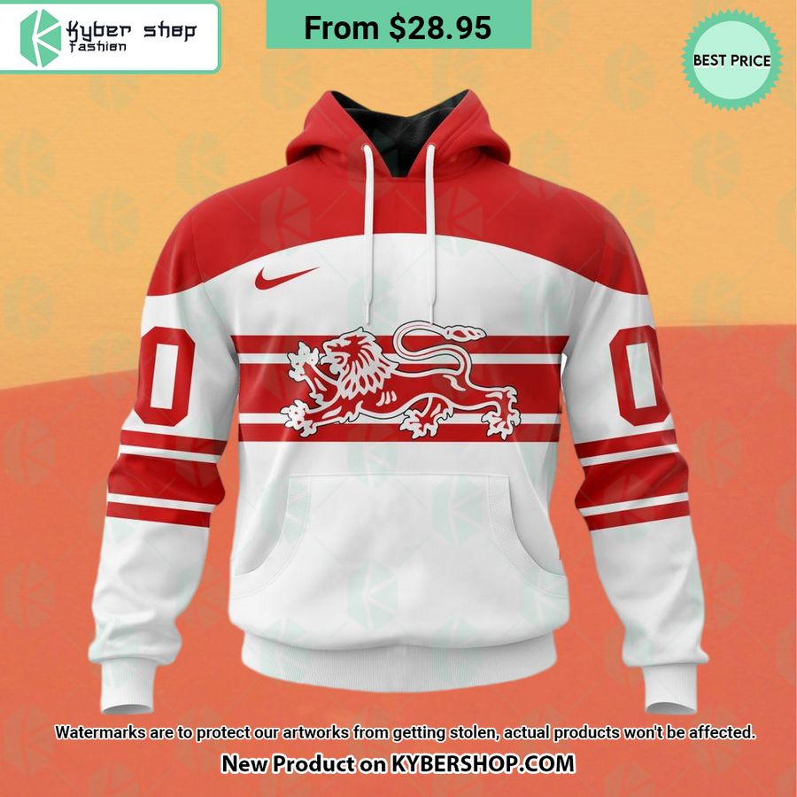 Denmark National Ice Hockey White Hoodie, Shirt