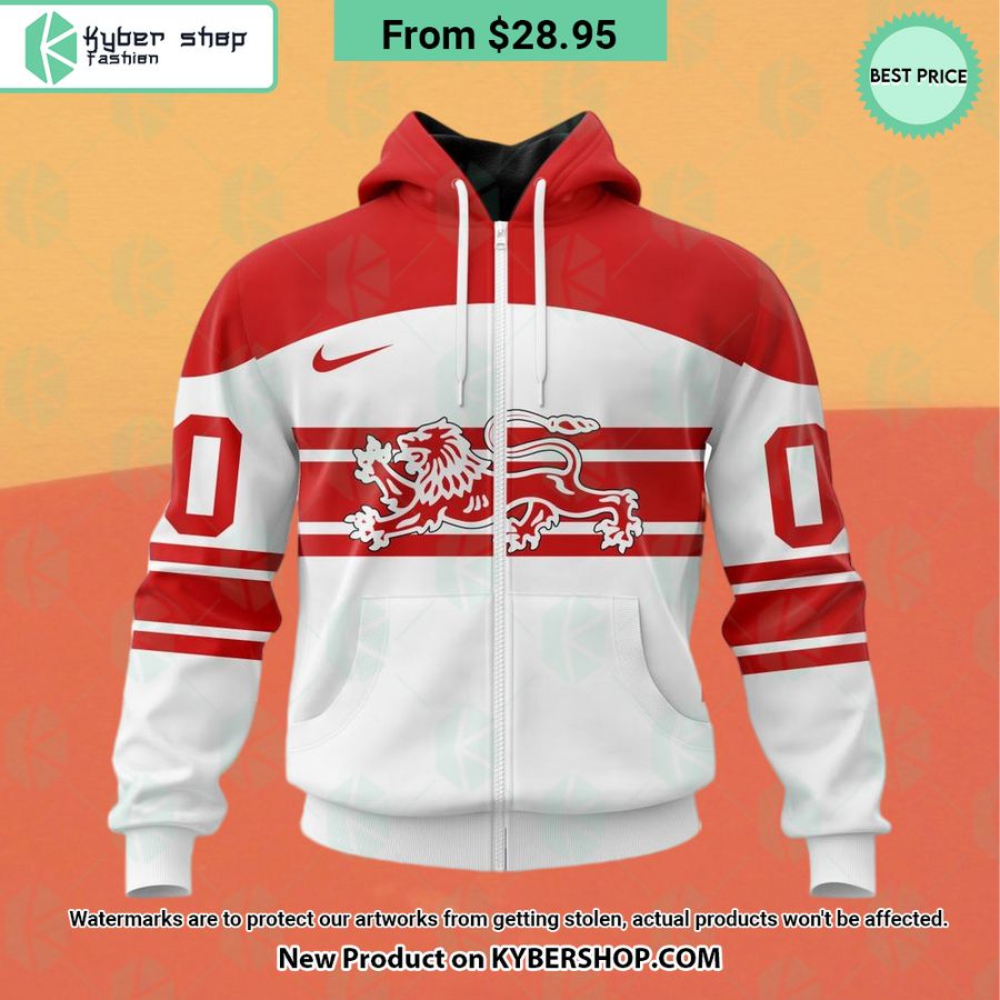 Denmark National Ice Hockey White Hoodie, Shirt