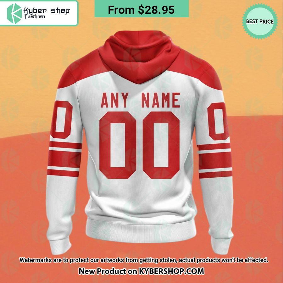 Denmark National Ice Hockey White Hoodie, Shirt