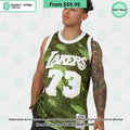 Dennis Rodman 73 Los Angeles Lakers Camo Basketball Jersey