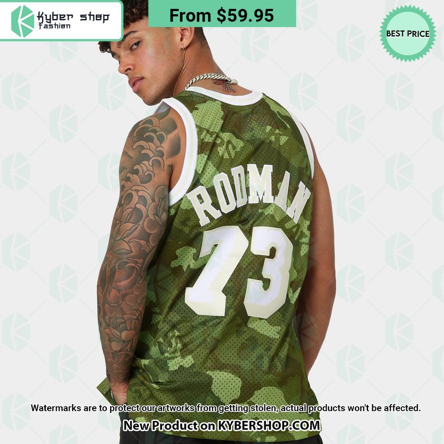 Dennis Rodman 73 Los Angeles Lakers Camo Basketball Jersey