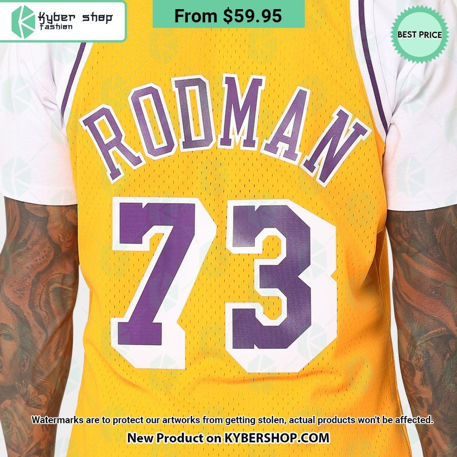 Dennis Rodman 73 Los Angeles Lakers Home Gold Basketball Jersey