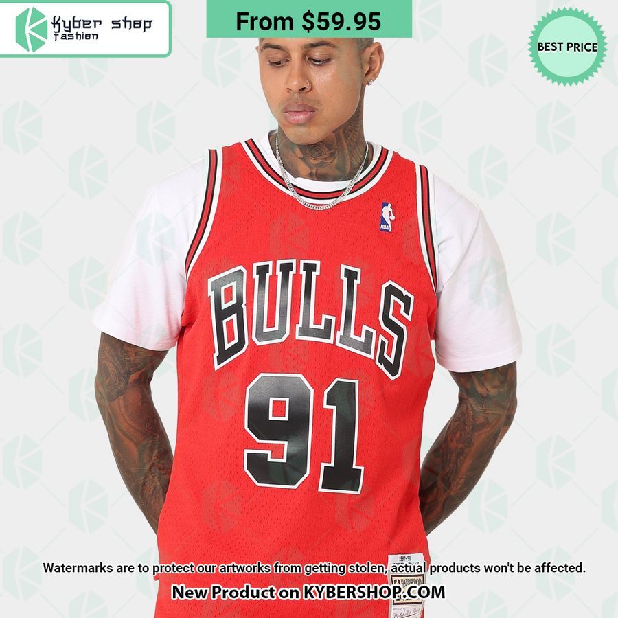 Dennis Rodman 91 Chicago Bulls Basketball Jersey