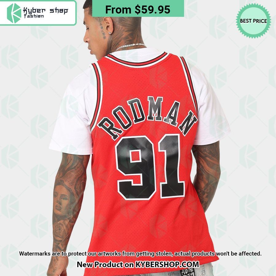 Dennis Rodman 91 Chicago Bulls Basketball Jersey