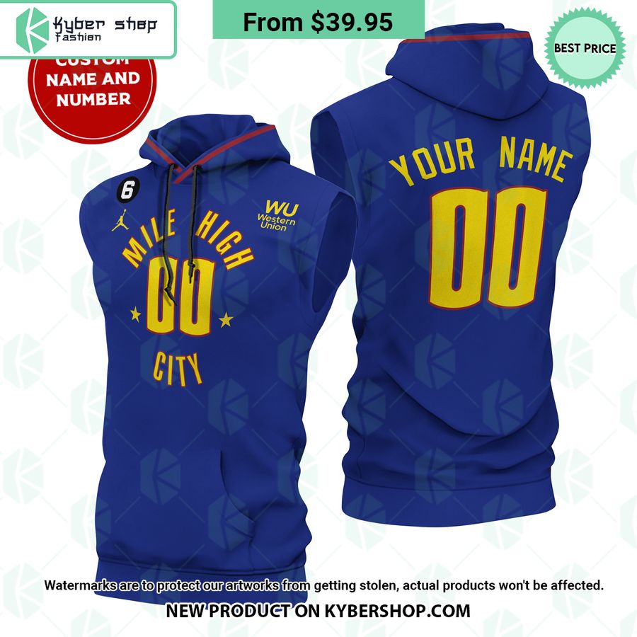 Denver Nuggets Mile High City CUSTOM Sleeveless Hoodie