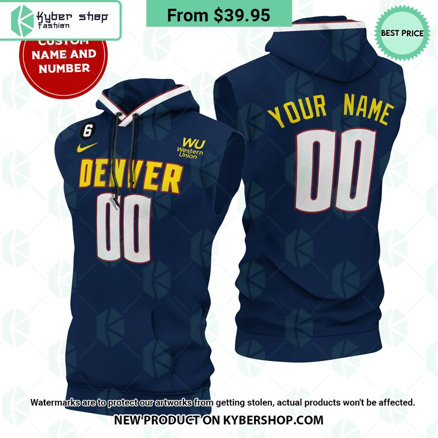 Denver Nuggets Western Union CUSTOM Sleeveless Hoodie