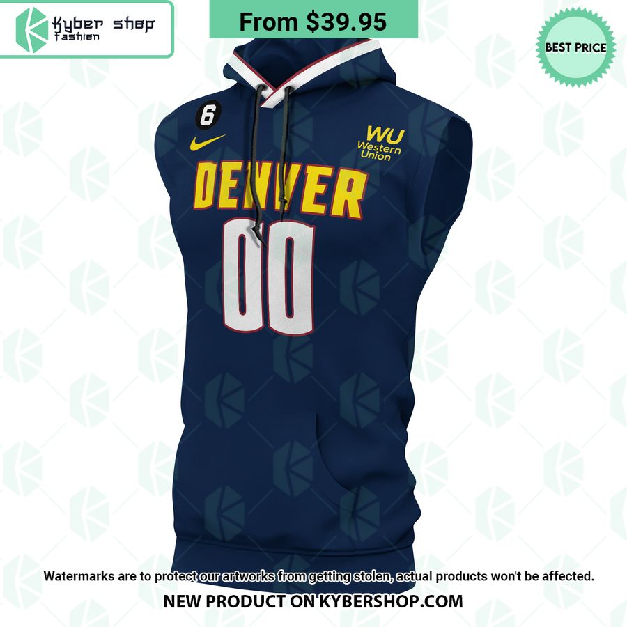 Denver Nuggets Western Union CUSTOM Sleeveless Hoodie
