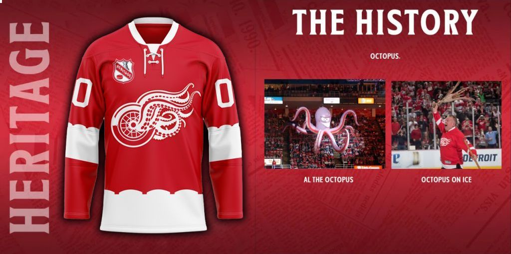 Detroit Red Wings Heritage Concepts team logo Hockey Jersey