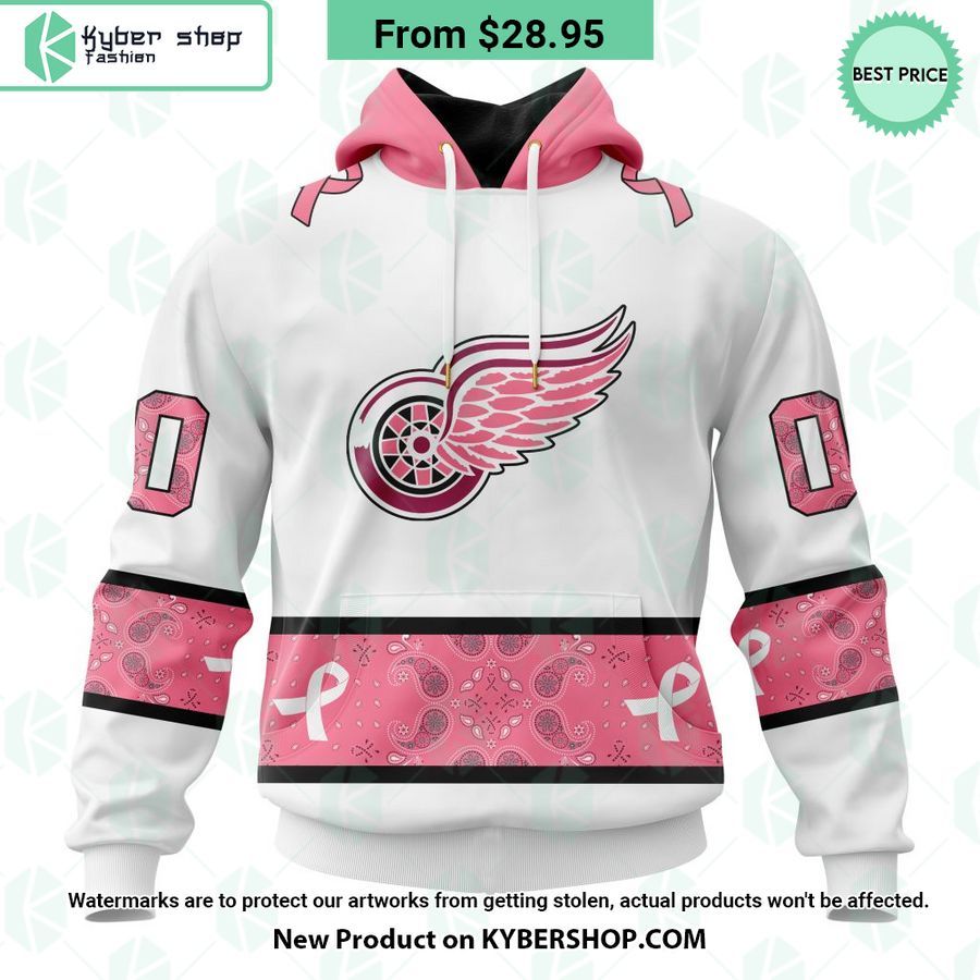 Detroit Red Wings In October We Wear Pink Breast Cancer Shirt