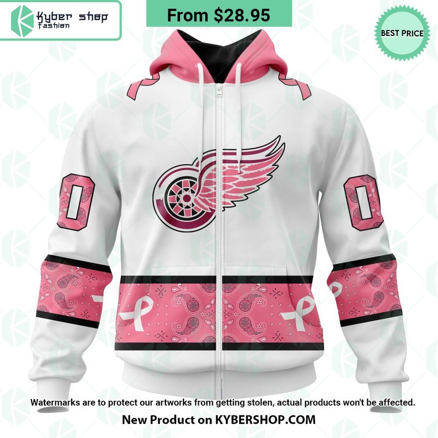 Detroit Red Wings In October We Wear Pink Breast Cancer Shirt